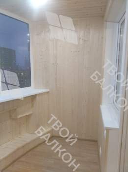 Теплое остекление балкона и отделка вагонкой