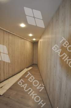 Отделка балкона под ключ с теплым остеклением ПВХ Brusbox