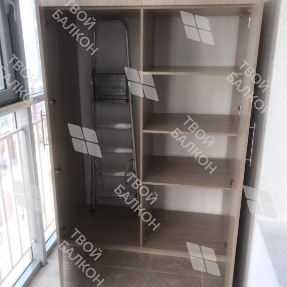 Изготовление и установка шкафа с полками из ЛДСП на балконе