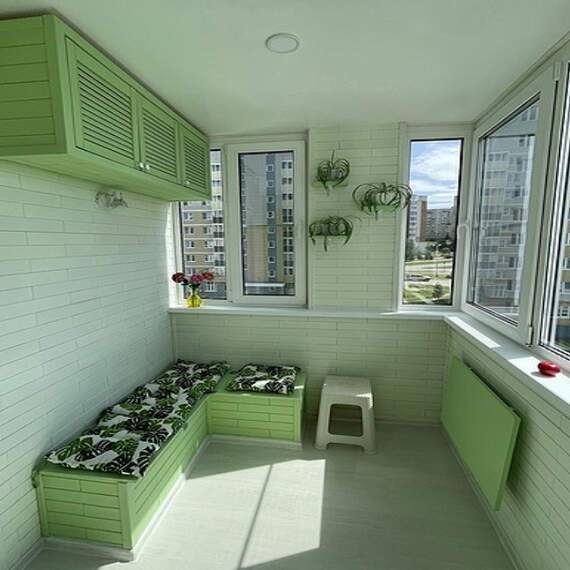 Зона отдыха с оранжереей на лоджии